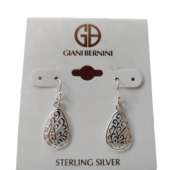 Giani Bernini Jewelry - GIANI BERNINI Sterling Silver Open work  Filigree Tear Drop Earrings